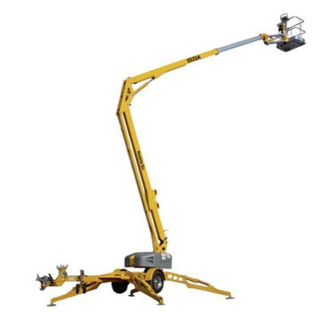 Towable lift icon illustrating portable boom lift equipment available for rent at .